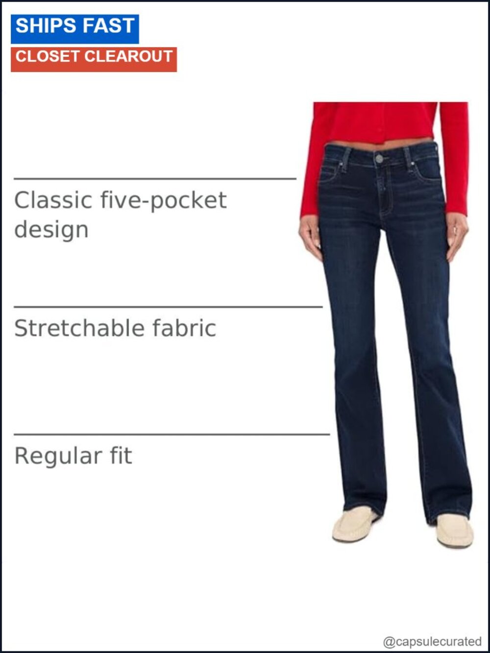 High Rise Bootcut Jeans Stretch Denim Five Pocket Casual - Picture 3 of 6